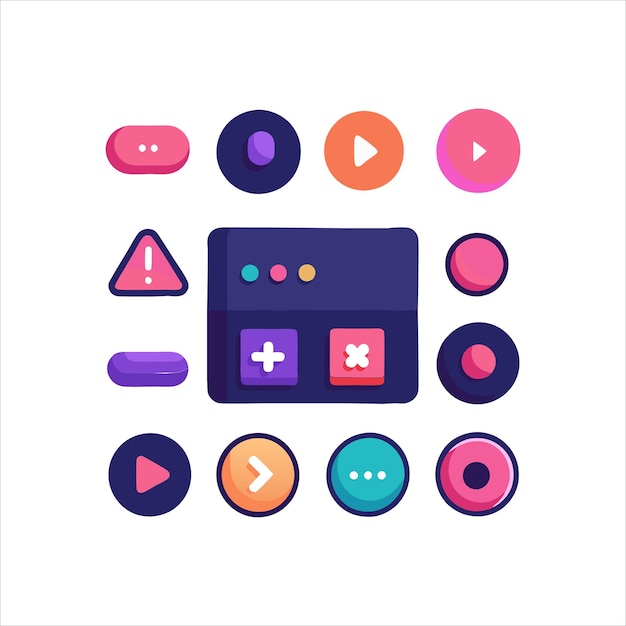 use interface icon set buttons sliders and web elements for modern ui ux design