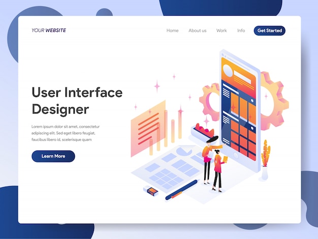 User Interface Designer banner of landing page