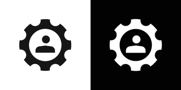 User Management Icon Black line art vector logo set