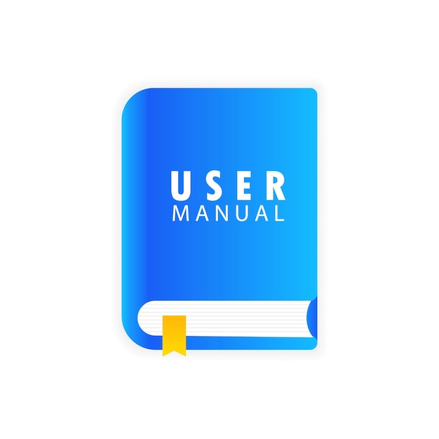 User manusl banner. Document specification requirements, Instructions for use concept. Expertise guidance information, instructions online, manager software user manual. How to use. Vector EPS 10.
