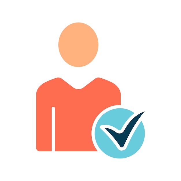 User verification line icon Profile checkmark approval authentication identity validation account membership access secure accepted verified confirmation user identity proof eligibility