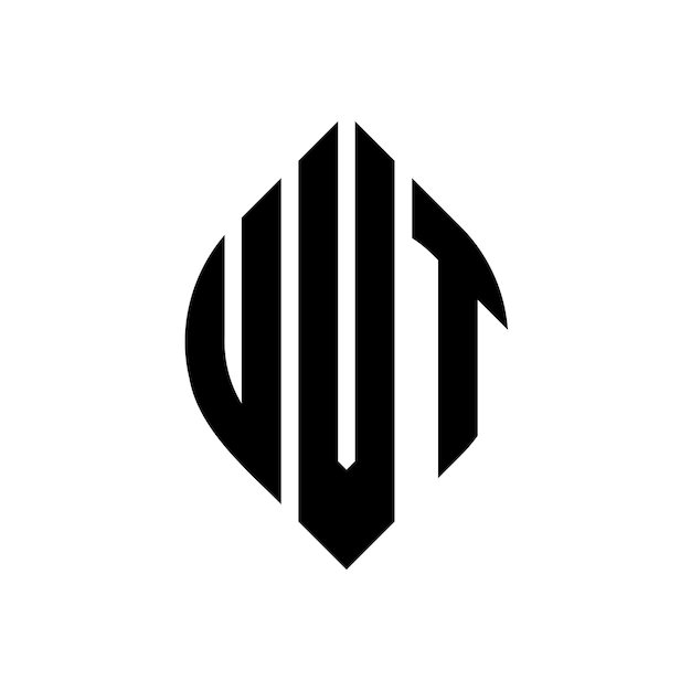 UVT circle letter logo design with circle and ellipse shape UVT ellipse letters with typographic style The three initials form a circle logo UVT Circle Emblem Abstract Monogram Letter Mark Vector