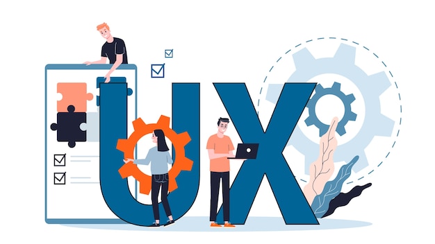 UX . App interface improvement for user. Modern technology concept.  illustration