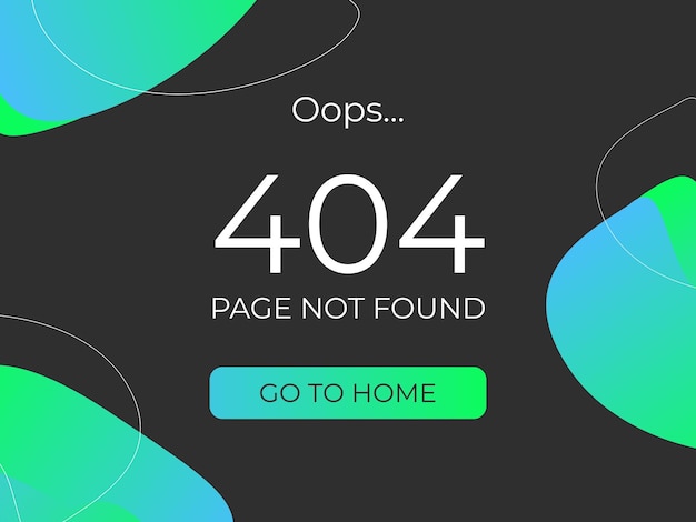 UX UI design 404 error User interface with green abstraction A resource with a dark background and