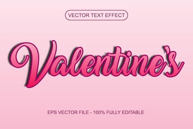 Valentine pink text effect and editable text effect Premium Vector