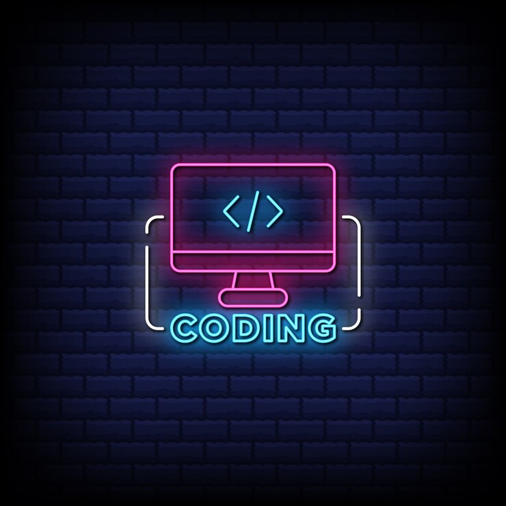 Vector văn bản kiểu đèn neon mã hóa html