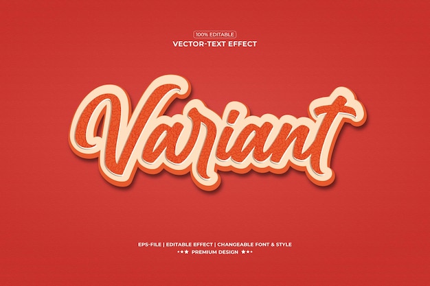 Variant 3d text effect style premium vector Font effects  Presentation Typography Texture