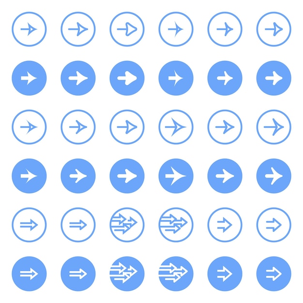 Various forms of basic arrow icons
