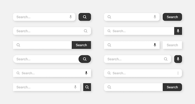 various search bar templates internet browser engine with search box address bar and text field ui