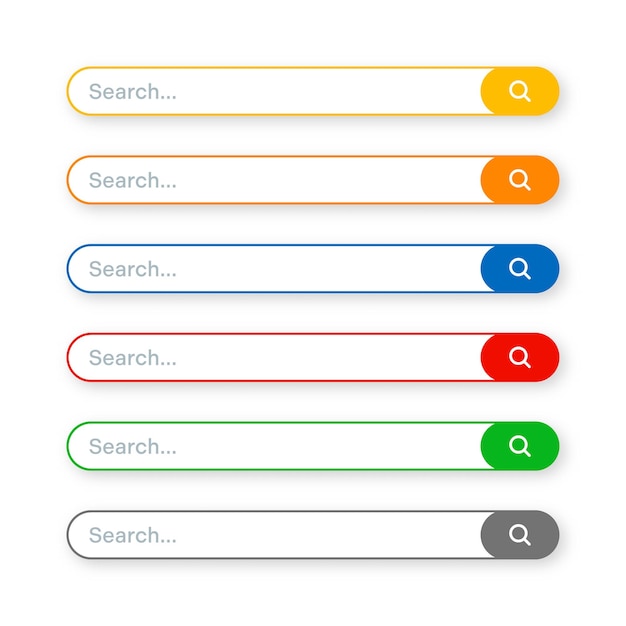 Various search bar templates internet browser engine with search box address bar and text field ui