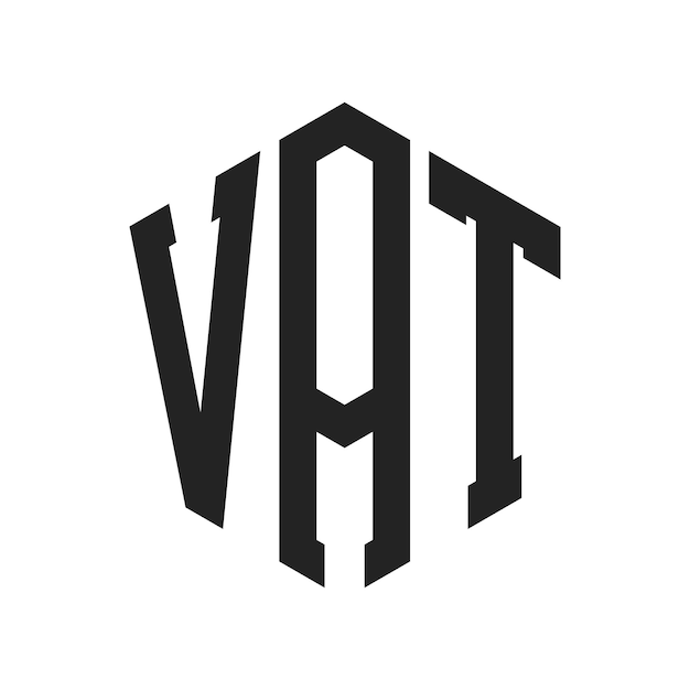 vat logo design initial letter vat monogram logo using hexagon shape