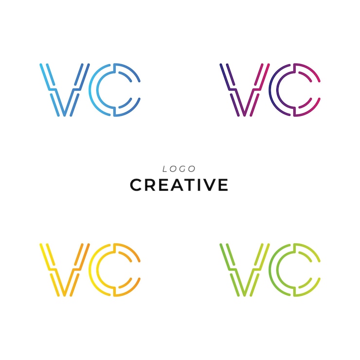 Vector vc creative logo design branding logo design vector illustration icon design monogram design