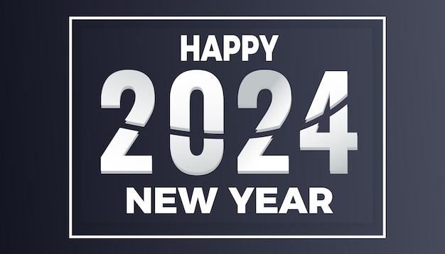 vector 2024 happy new year holiday card background