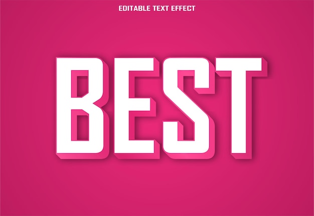Vector 3d editable text effect design