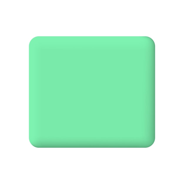vector 3d green square speech bubble icons isolated on white pastel background