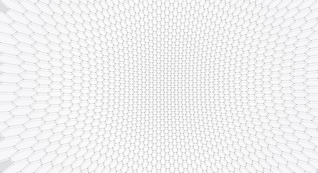 vector 3d object from a hexagon grid with dots stylish design