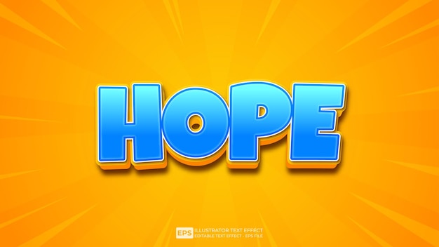 vector 3d text hope editable text effect font