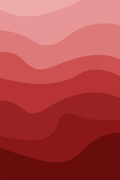 Vector abstract background with red waves and wavy lines