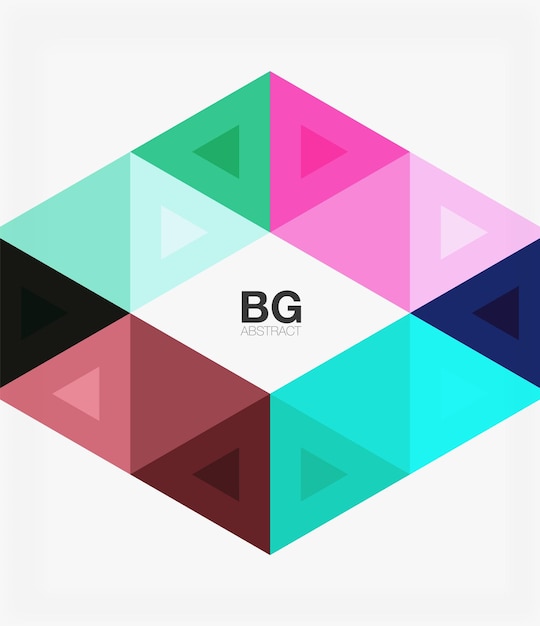 Vector abstract colorful triangle repetition Vector template background for workflow layout diagram number options or web design