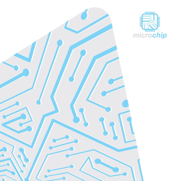 Vector abstract computer circuit board illustration, technology element with connections. Electronics theme web design. Modern technology communication.