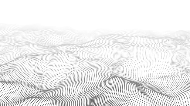 Vector abstract futuristic background Big data visualization Dynamic wave of particles