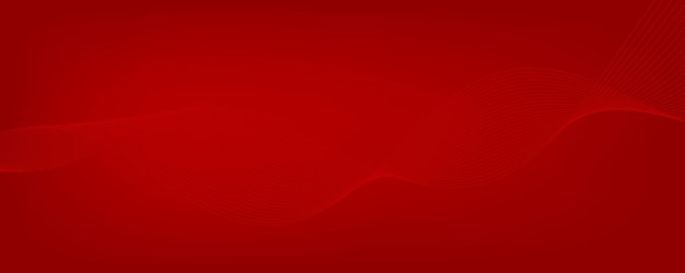 Vector abstract red background with dynamic red waves lines and particles
