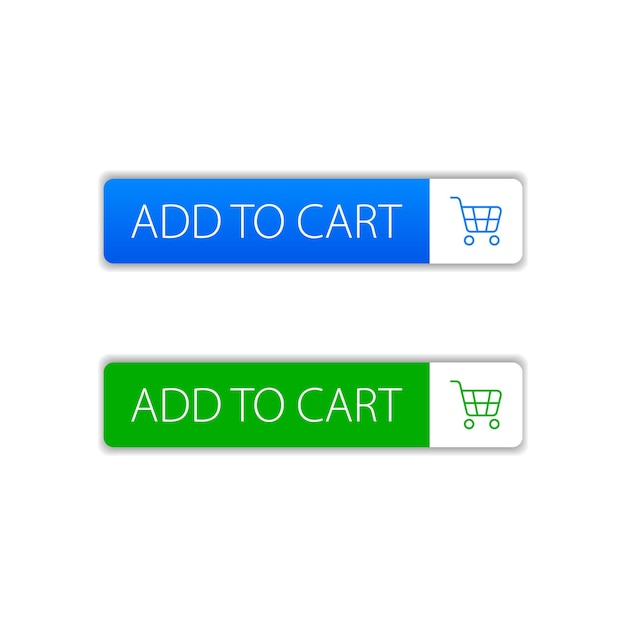 vector Add to cart button blue and green design