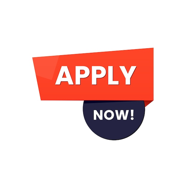 vector Apply now button and labels design set