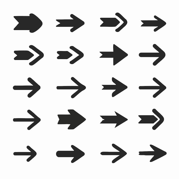 vector arrow set for graphic resources infographic navigation ui design