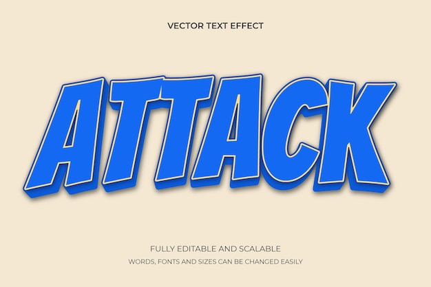 Vector attack 3d style editable text effect