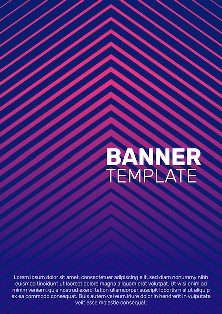 Vector Banner Template Gradient Text Purple