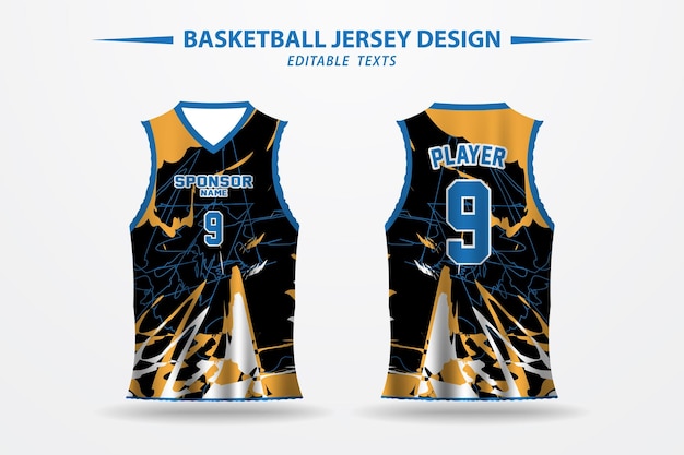 vector basketball jersey design and template for printing front and back side