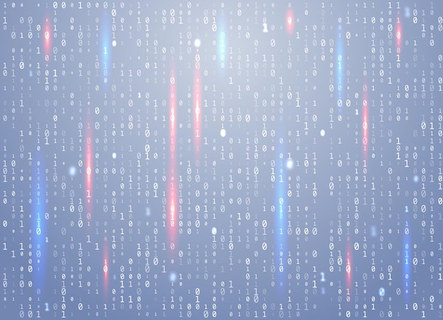 Vector binary code background with highlight an important element error software vulnerability
