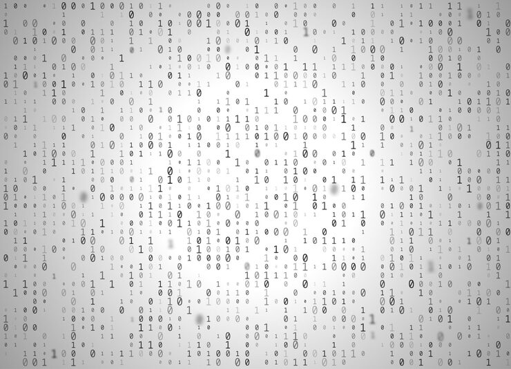 Vector vector binary code white background big data and programming hacking decryption and encryption