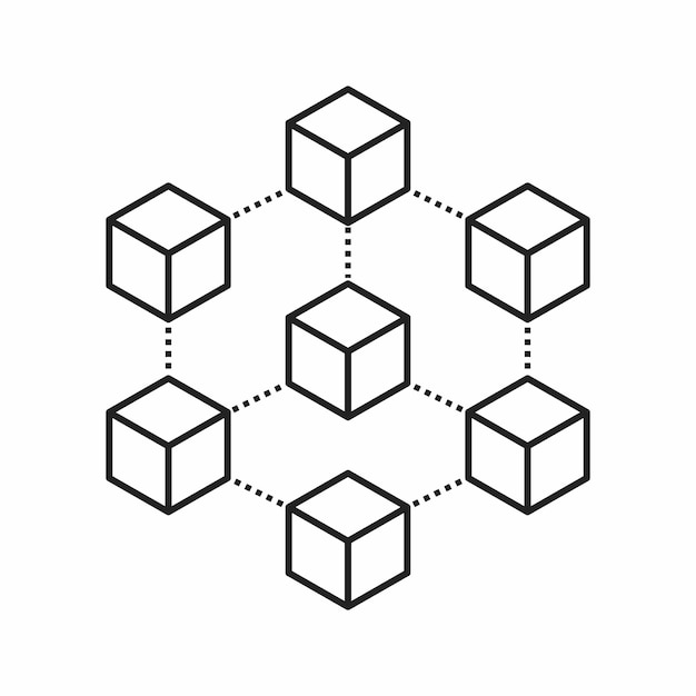 vector blockchains icon on white background