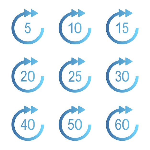 vector blue gradient fast forward icon symbols