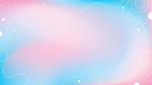 vector blue pink gradient with circles dots and waves