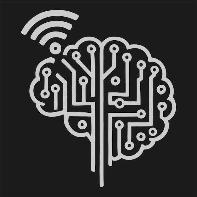 vector brain logo design technology artificial intelligence