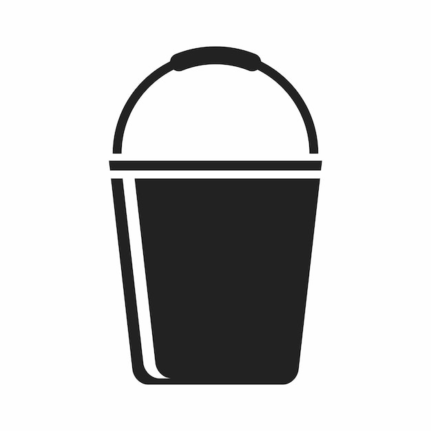 vector bucket icon on white background