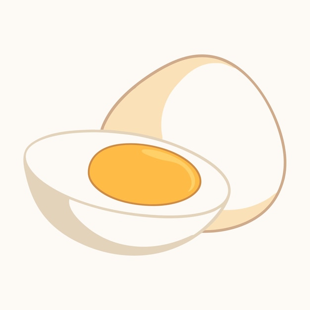 Vector Cartoon Boiled Eggs on a white isolated background 8
