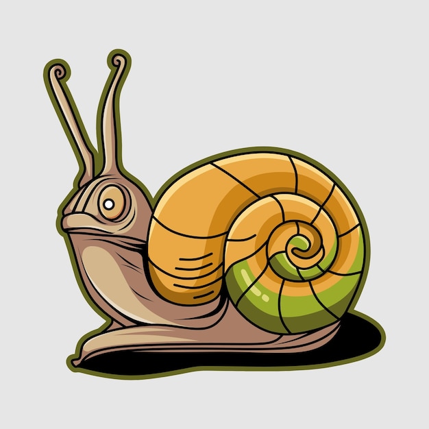 Vector cartoon snail drawing
