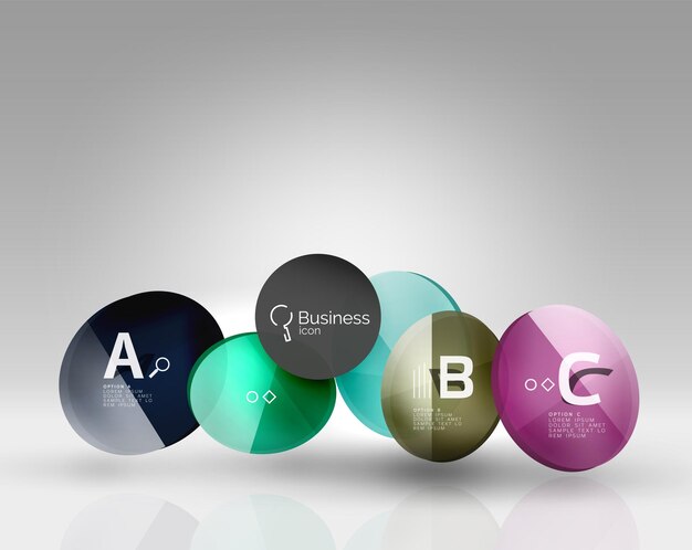 Vector circle infographics Vector template background for print workflow layout diagram number options or web design banner