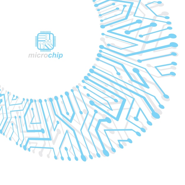 vector circuit board with electronic components of technology device. computer motherboard cybernetic abstraction. electronic microprocessor
