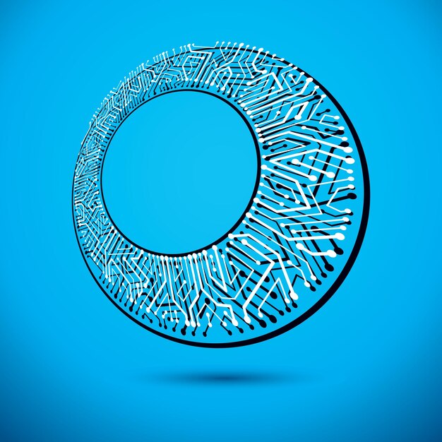 vector circuit board with electronic components of technology device. computer motherboard cybernetic abstraction with empty copy-space. electronic microprocessor .