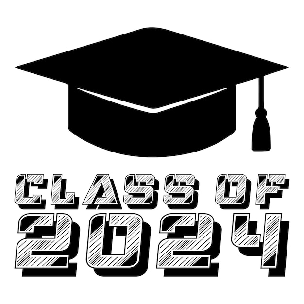 Vector class of 2024 background design typography