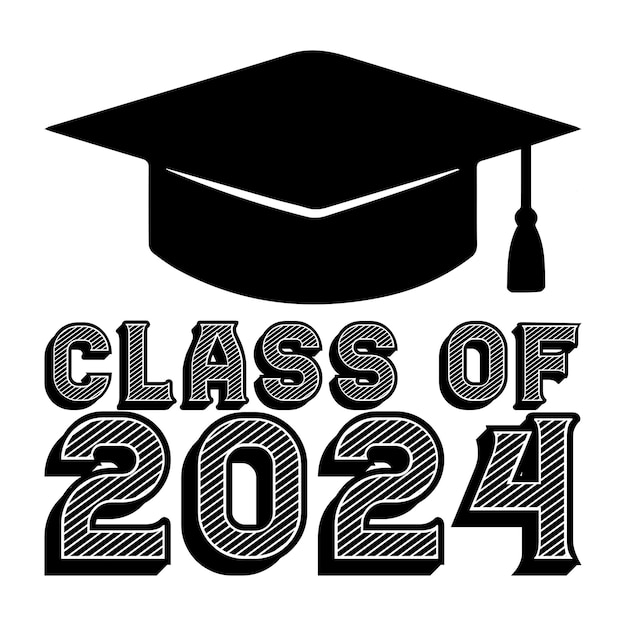Vector class of 2024 background design typography