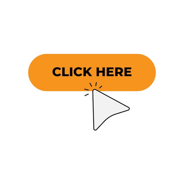 Vector Click button with arrow pointer clicking