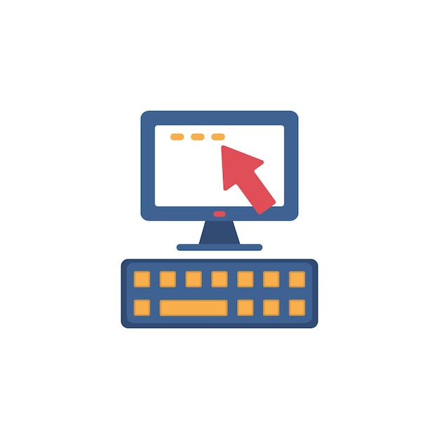 Vector click icon Computer and mouse cursor