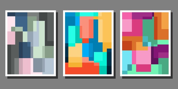 vector collection of abstract bauhaus geometric pattern backgrounds