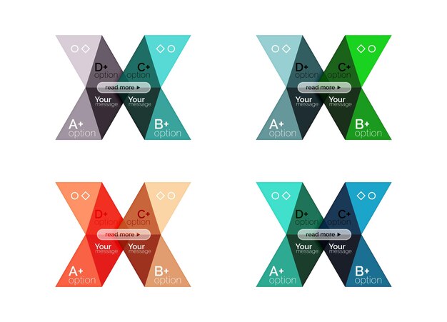 vector collection of colorful geometric shape infographic banners backgrounds for workflow layout diagram number options or web design